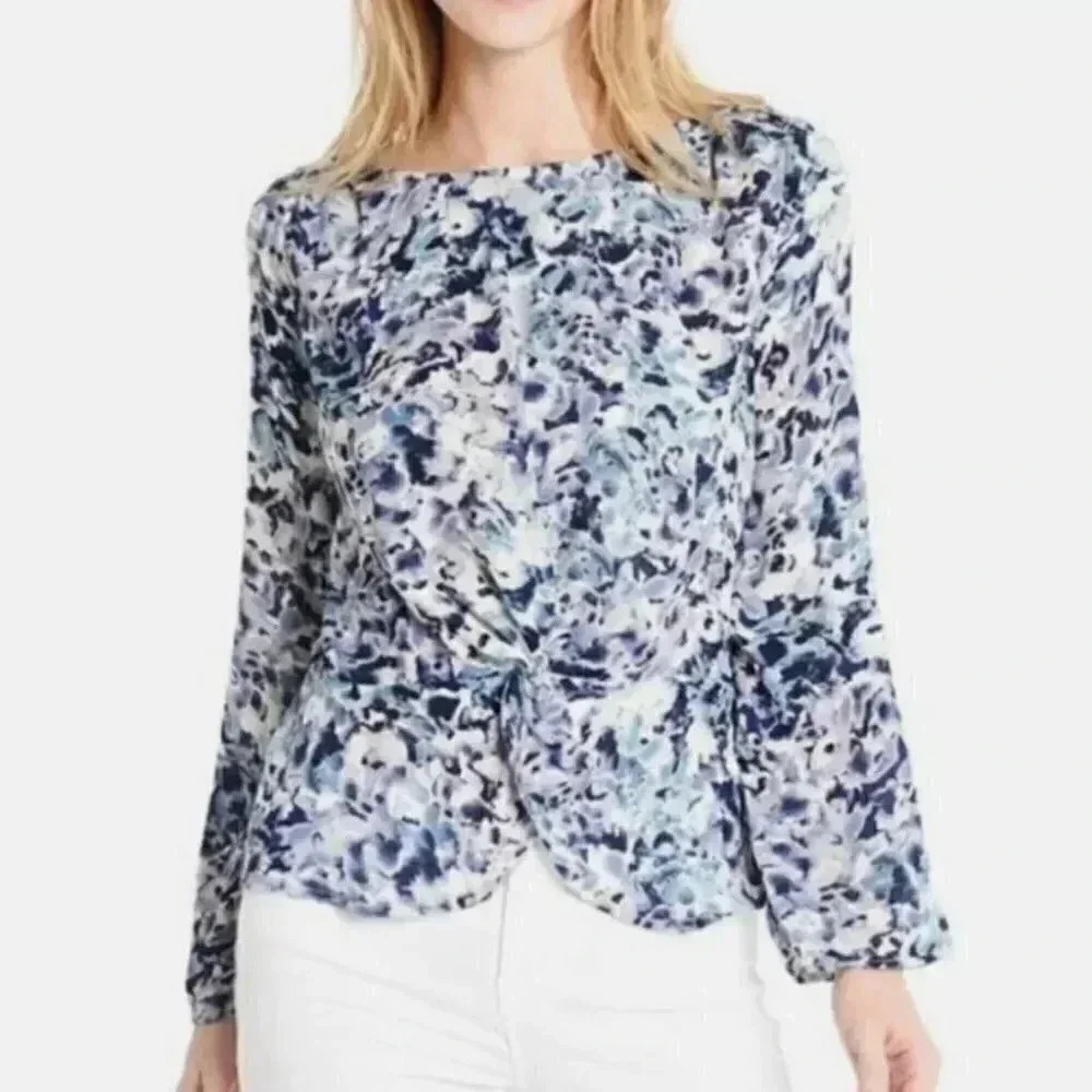 Cupcakes & Cashmere Revolve Long Sleeve Shirt LARA FLORAL BLOUSE Size XS